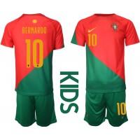 Dětský Fotbalový dres Portugalsko Bernardo Silva #10 MS 2022 Domácí Krátký Rukáv (+ trenýrky)